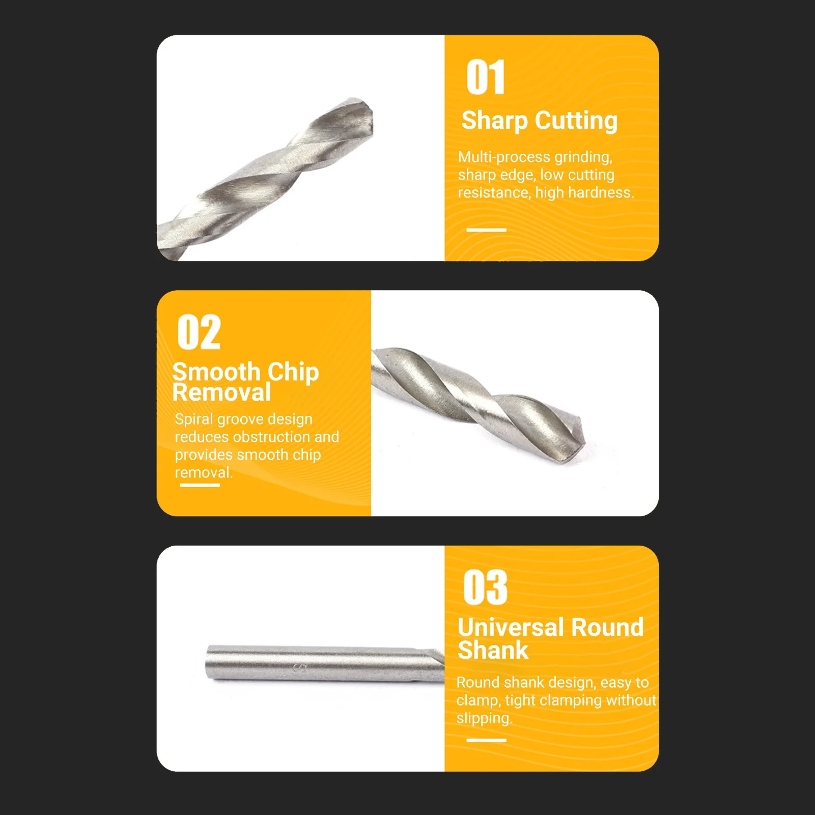 Set di punte elicoidali per perforazione in acciaio inossidabile con punta elicoidale HSS per metallo duro da 13 pezzi con custodia