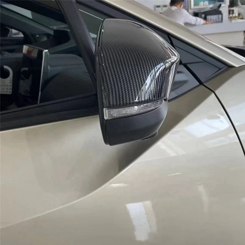 Sp-Car ألياف الكربون الرؤية الخلفية الجانب غطاء مرآة زجاجية إطار الكسوة قبعات مرآة جانبية لتويوتا Bz4x 2022 2023