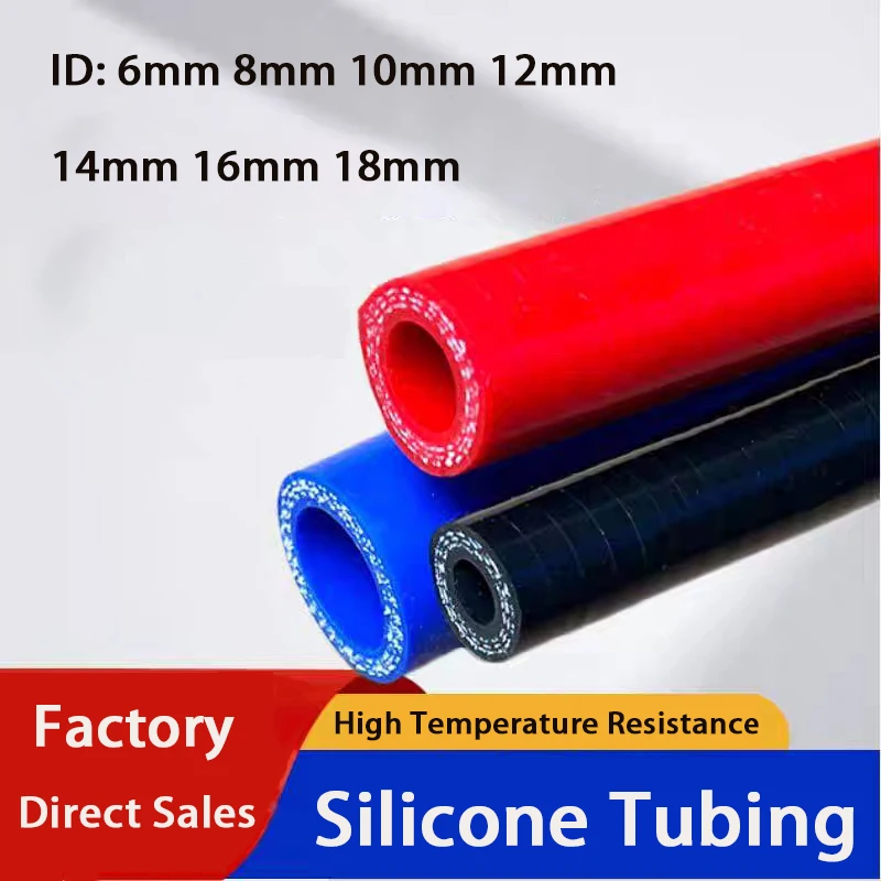 1M Silicone Straight Hose for Air Intake Piping Water Cooling Turbo Intercooler Tube - Multiple Sizes 6mm to 18mm