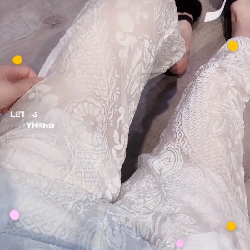 

Новые летние женские брюки-харлан из хлопка с вырезами, с высокой талией, тонкие, повседневные, белые, модные, маленьких размеров