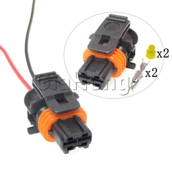 1 Set 2 Ways AC Assembly Auto Parts Car Fuel Spray Nozzle Sealed Wire Plug 1928404072 1928403137 Automobile Waterproof Connector