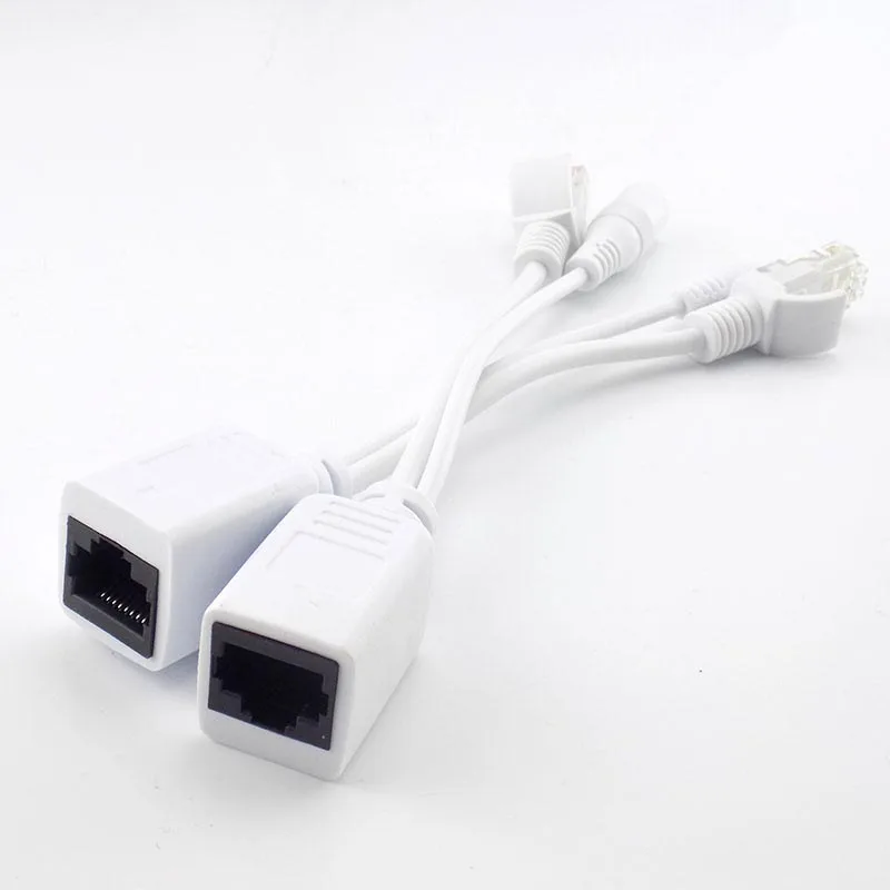 1 pasang POE Splitter 12V aksesori adaptor RJ45 Kit injektor catu daya kabel konektor kamera Cctv untuk kamera keamanan D6