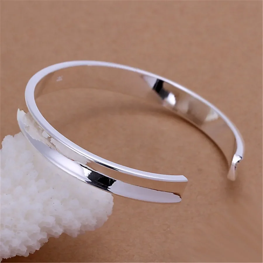 925high quality fashion open women wedding party silver color  jewelry classic bangle bracelet gift hot b078