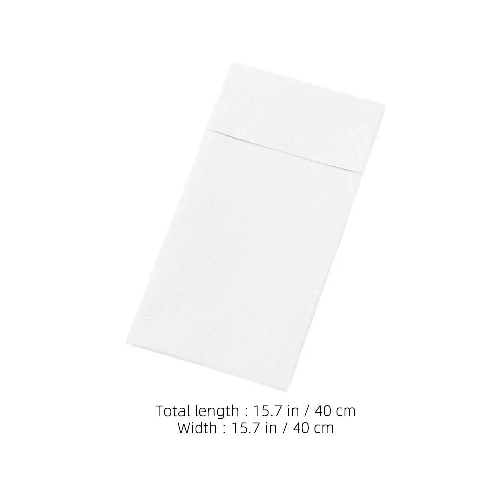 50Pcs 40x40cm Disposable Paper Napkins with Flatware Pocket Elegant White Dinner Napkins for Wedding Reception Engagement