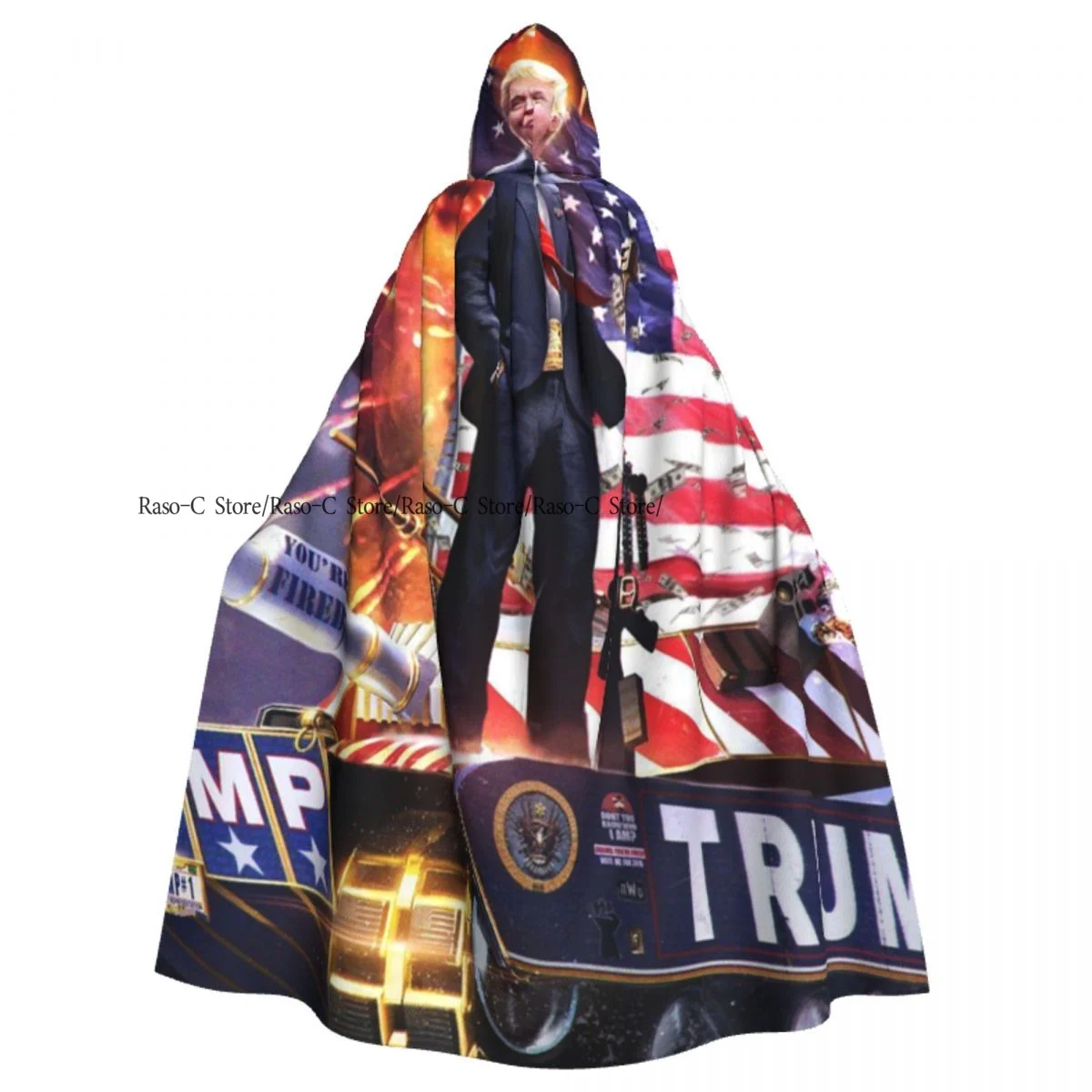 Hooded Cloak Unisex Cloak with Hood Trump 2024 Maga Cloak Vampire Witch Cape Cosplay Costume