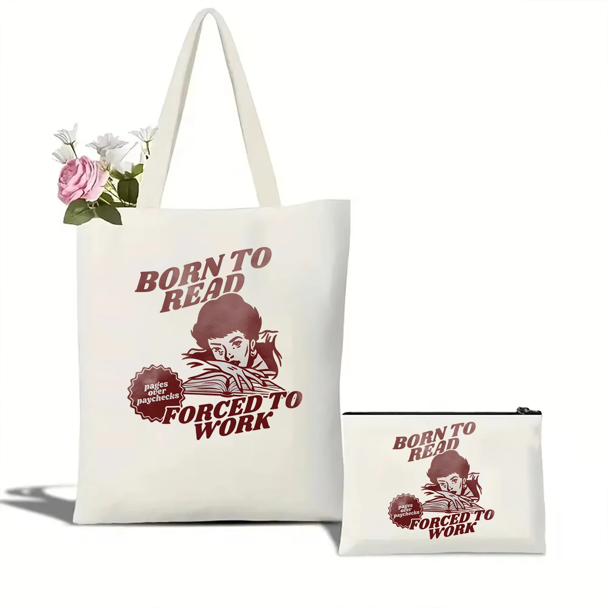 Born To Read Bookish Tote Bag Funny Reader Book Addict Book Lover Bookish Gift For Her Spicy Books Dark Romance Canvas Tote Bag