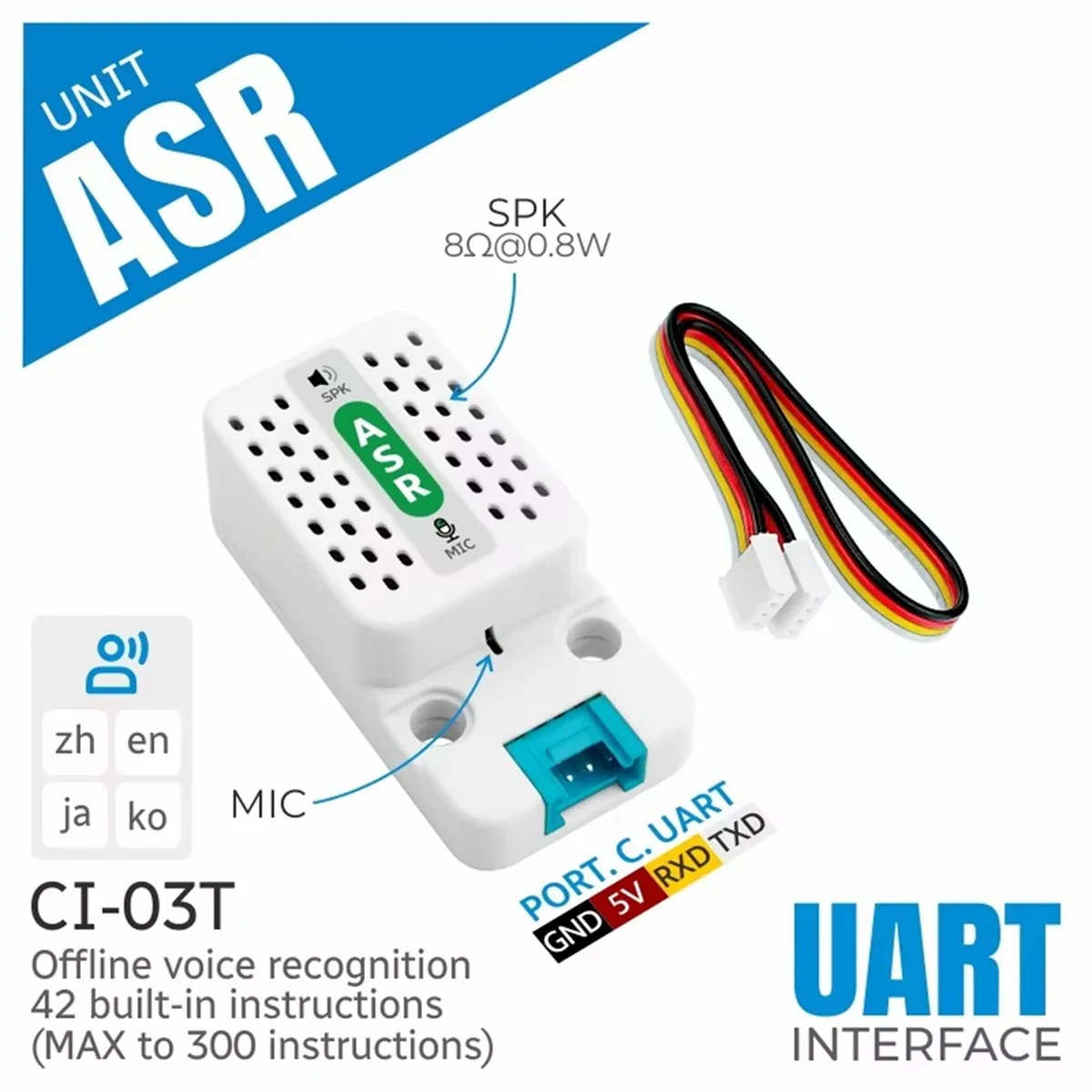 Retail! ASR Unit Integrated AI Offline Speech Recognition Unit Voice Module (CI-03T) UART Communication
