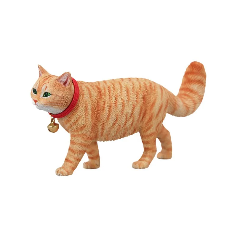 

Chinese pastoral cat orange fox flower t simulation model figure resin handmade ornament