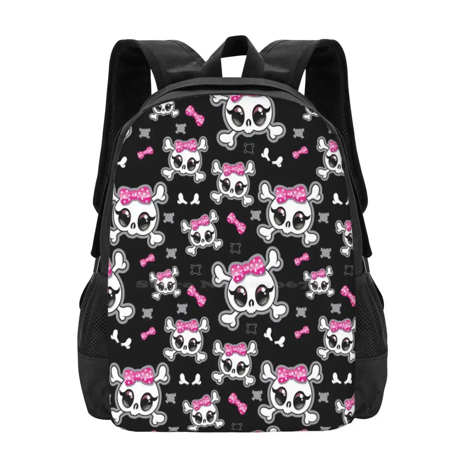 

Cute Emo Skull With Pink Bow-Wicked Cute Bag Backpack For Men Women Girls Teenage Skull Girly Cute Pattern Colorful Pattern All