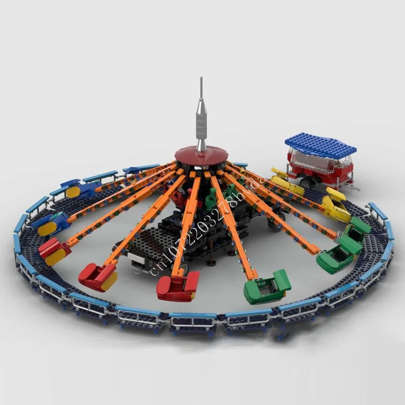 2234PCS Fairground Hurricane Jets ride MOC Creative street view Model Building Blocks Architecture DIY Assembly Model Toys Gifts