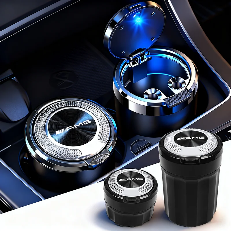 Cinzeiro Automotivo Portátil com Abertura por Um Toque para Interiores de Carros Mercedes Benz AMG W203 W206 W220 W205 W211 W212 W201 W168 GLC