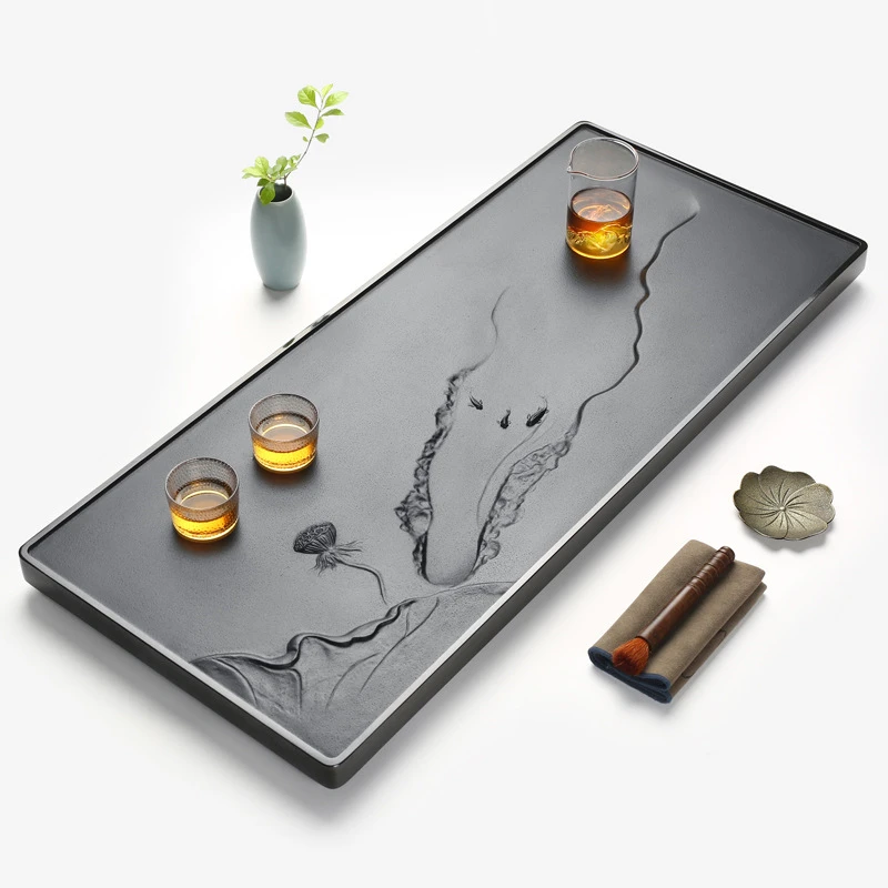 

Goldstone Tea Tray Home Office Kung Fu Tea Set Chinese Zen Tea Tray Stone Tea Table