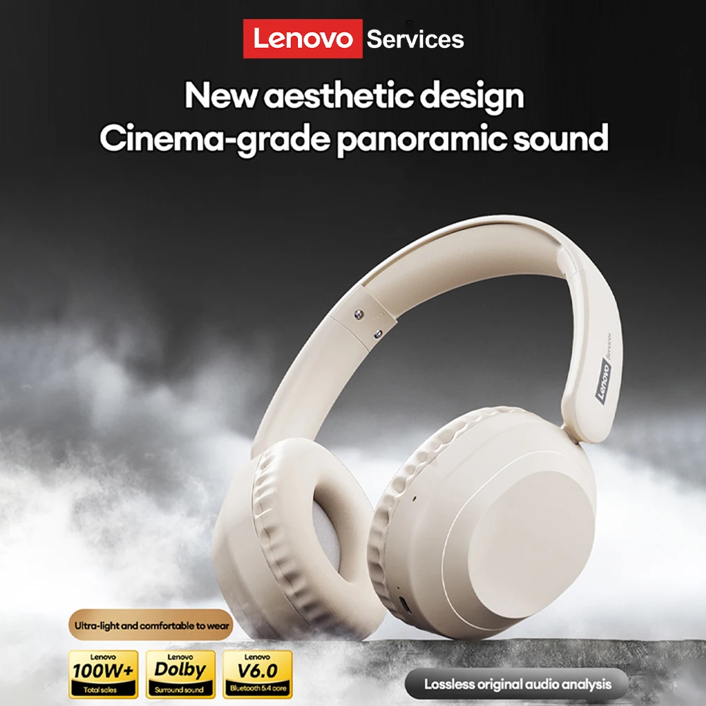 

New Lenovo LE601 Over-Ear Wireless Bluetooth 6.0 Headphones Gaming Headset IMAX-level 360° Stereo Sound 100H Playtime Foldable