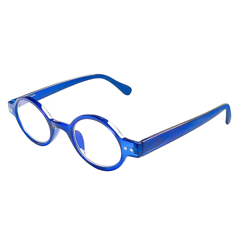 Blauer Rahmen Retro Smart Lesebrille Blaulichtbrille Vintage Runde Brille Damen +1,5+2+2,5+3 – Detail 4
