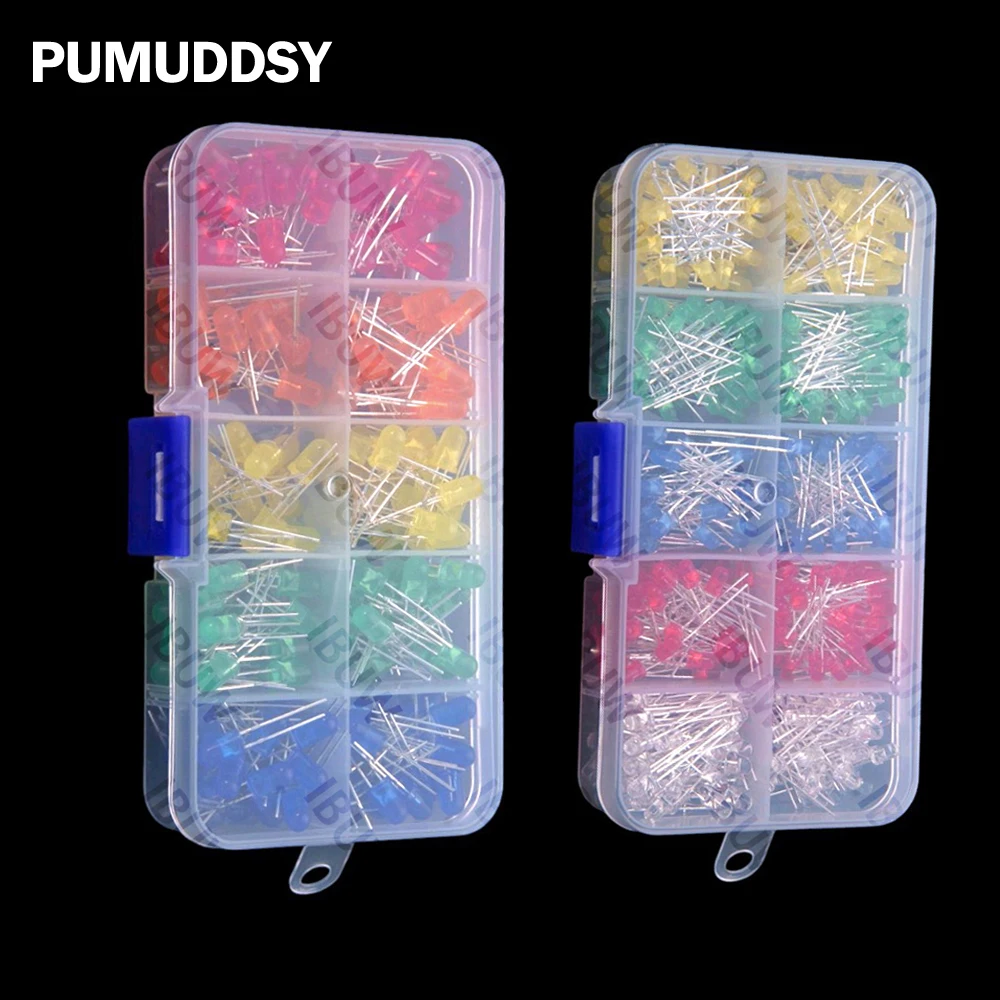 

5mm/3mm LED Red Green Blue Orange Pink Purple Assorted Kit Yellow White Warm White