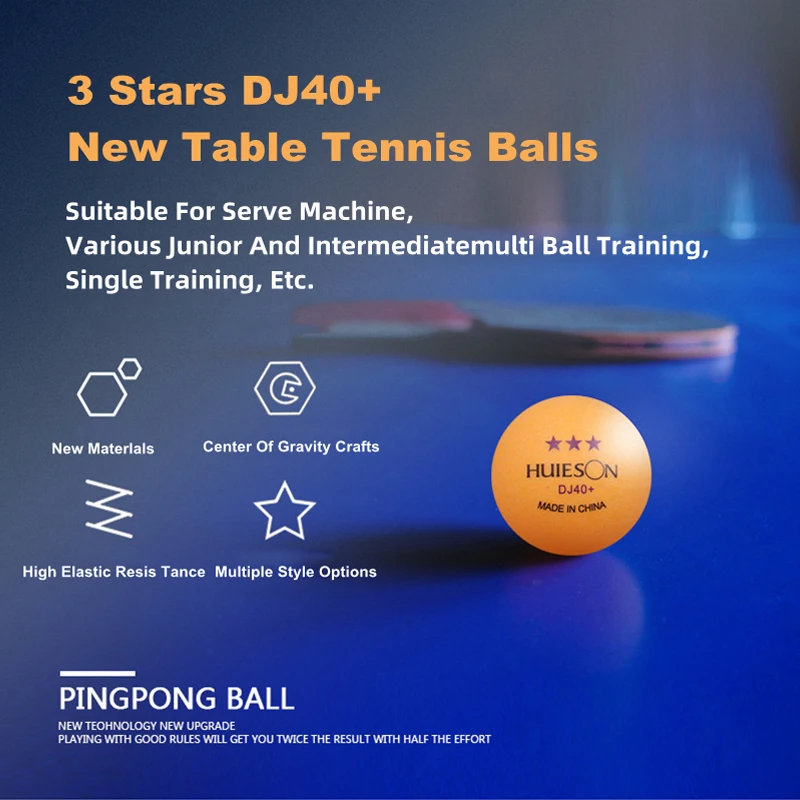 2024 50/100PCS HUIESON 3-Star DJ40+ New Material 2.8g Table Tennis Ball for Advanced Professional Training Competition Ping-Pong