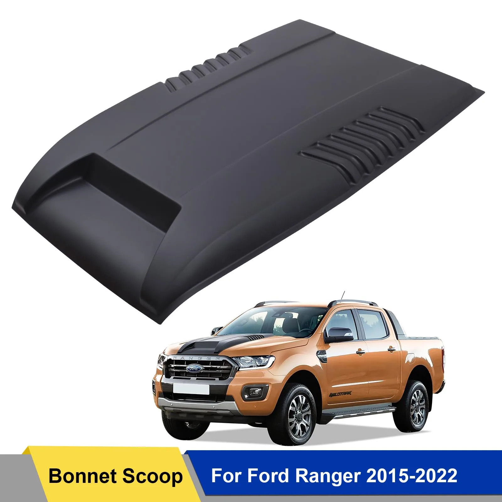 

Car Body Kit Accessories Matte Black Front Bonnet Scoop Hood Cover For FORD RANGER 2015-2022 Wildtrak XLT XLS XL Limited Sport