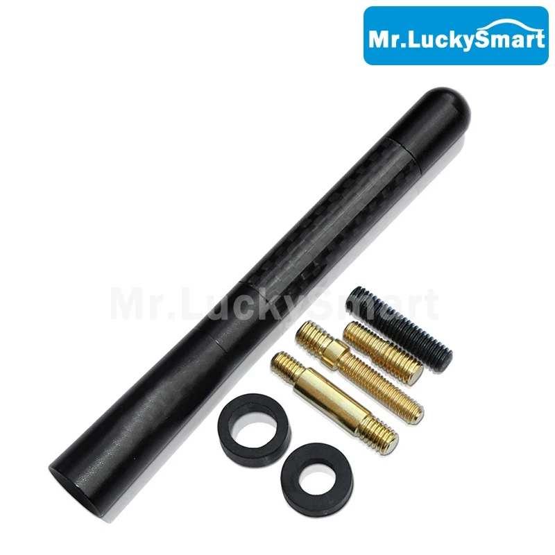 Car Radio FM Antenna Cover 12cm 4.7 inch Carbon Fiber Decor Case For Smart Fortwo Forfour 450 451 453 Car Accessories