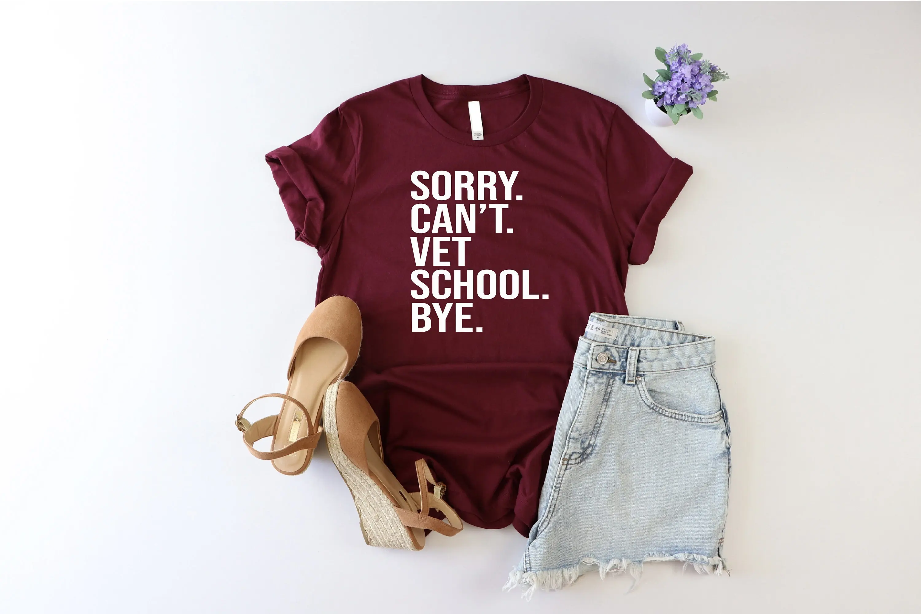 Sorry Can't Vet School Bye T Shirt Veterinarian Graduation Future Student Life Veterinary