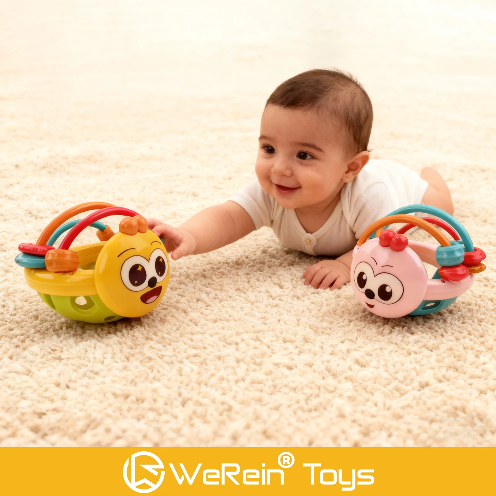 Palla portatile per api in silicone morbido per neonati e bambini piccoli Giocattolo da presa Texture confortevole Giocattolo per lo sviluppo