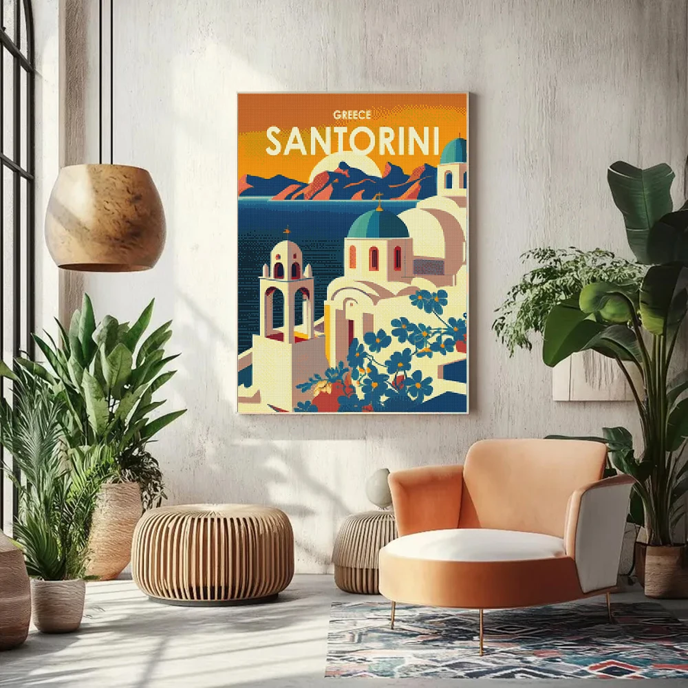 Stadtlandschaft Diamant Malerei Kit Türkei Dubai Tansania Landschaft Zeichen Mosaik Stickerei Kunst Wand Wohnzimmer Dekoration – Detail 1