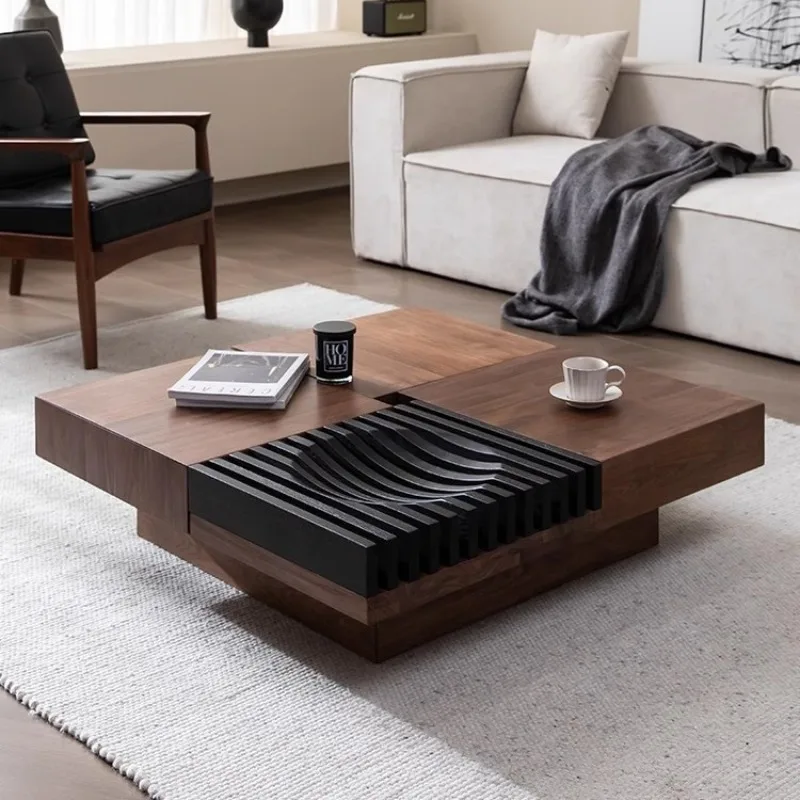 Storage square coffee table
