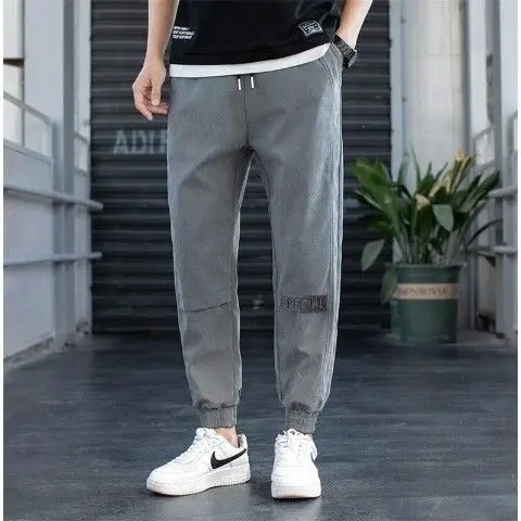 2025 New Summer Thin Casual Men Korean Style Trendy Loose Foot Tying Sports Workwear Harem Pants