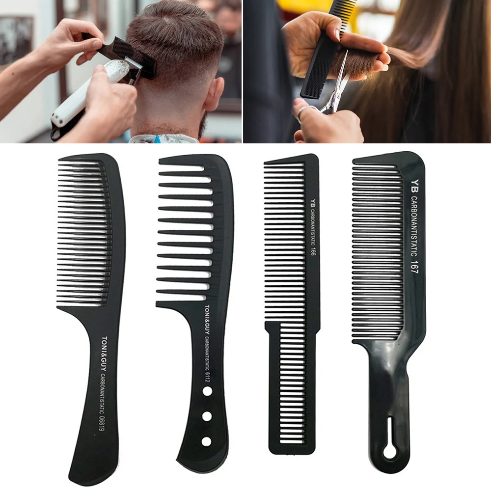 Peines negros de piezas para peluquería, peine profesional de alta calidad para cortar el pelo, herramientas de peluquería, 1 unidad