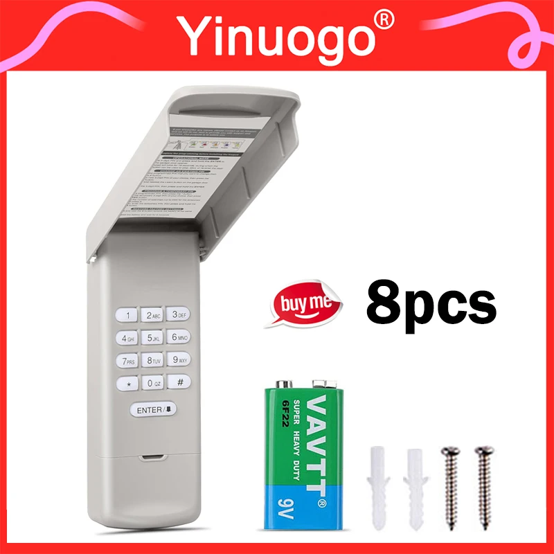 Wireless Keyless Entry Keypad 877MAX 878MAX Compatible with 893MAX 890MAX 376LM 377LM 977LM 877LM 976LM Garage Door Opener