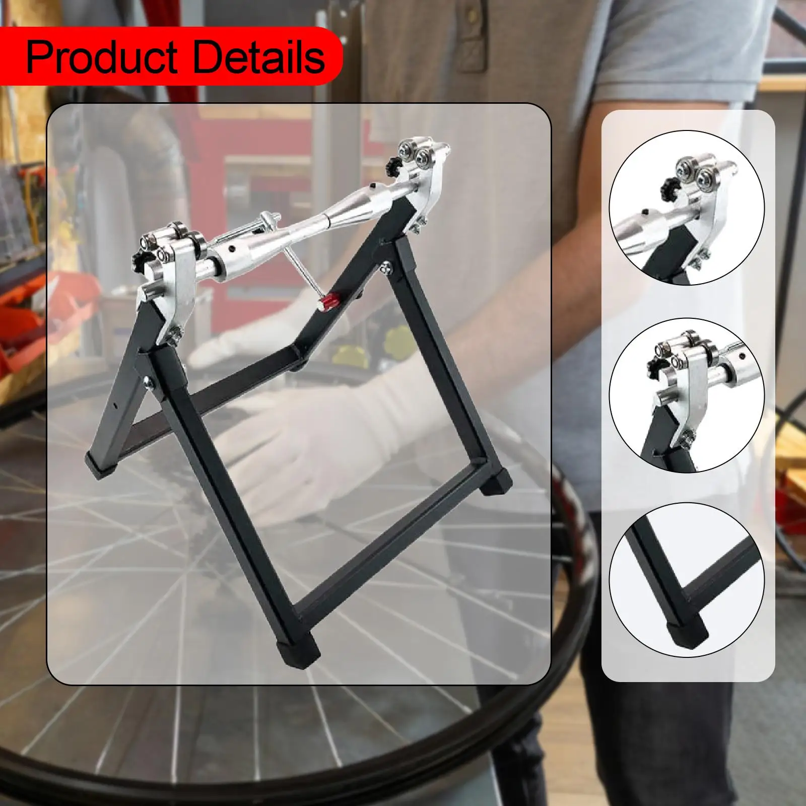 Foldable Metal Motorcycle Wheel Balancer Stand Tire Fitting Tool Kit for Accurate Wheel Alignment and Maintenance