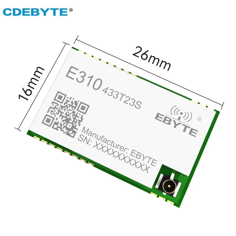 

CDEBYTE AX5045 433MHz Wireless Serial Port Module E310-433T23S Low Power 23dbm 5.6KM Relay Half Duplex SMD IPEX/stamp hole