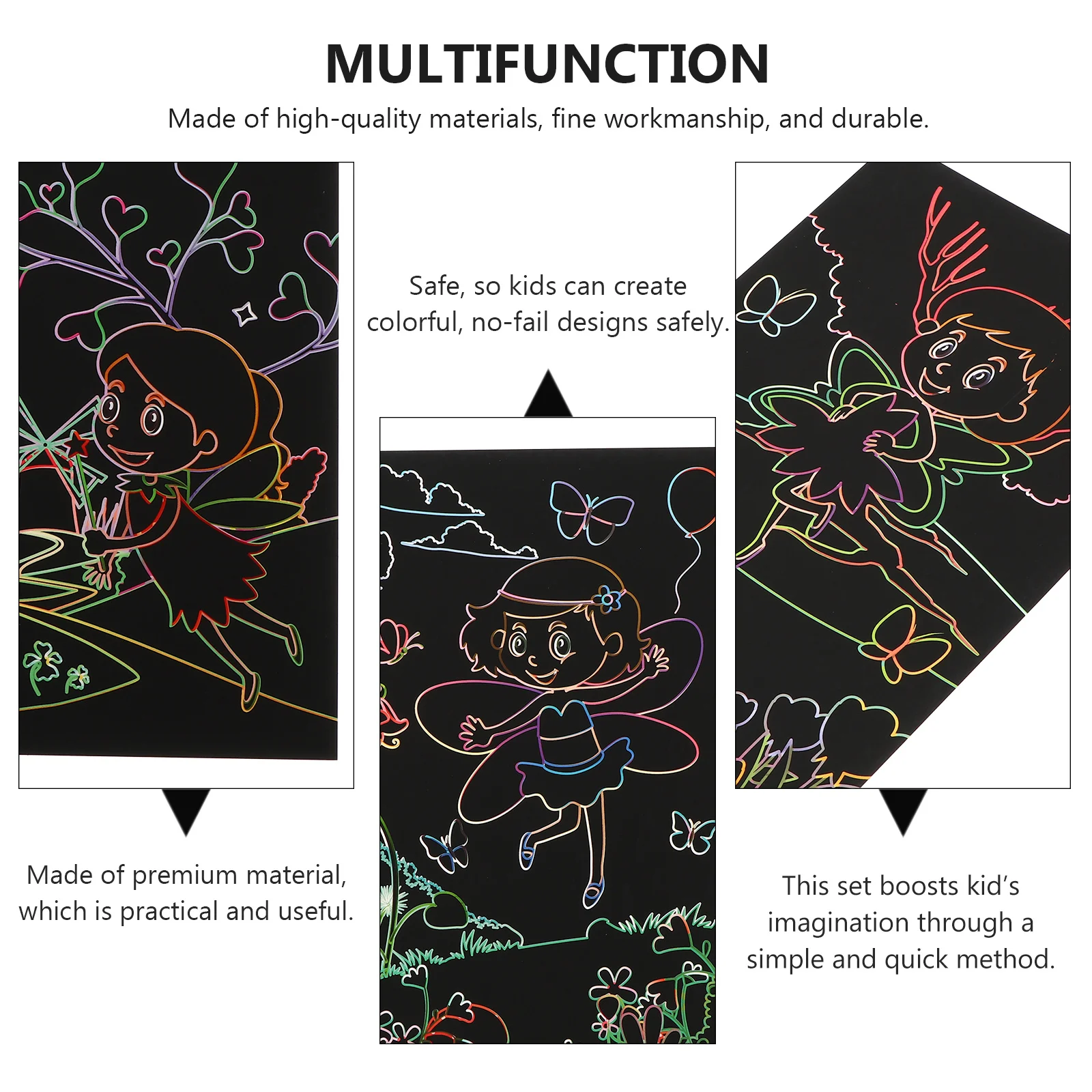 1Set Scratch Painting Paper DIY Graffiti Tool Creative Drawing Activity for Adults Scratch Off Cards Hand Painted