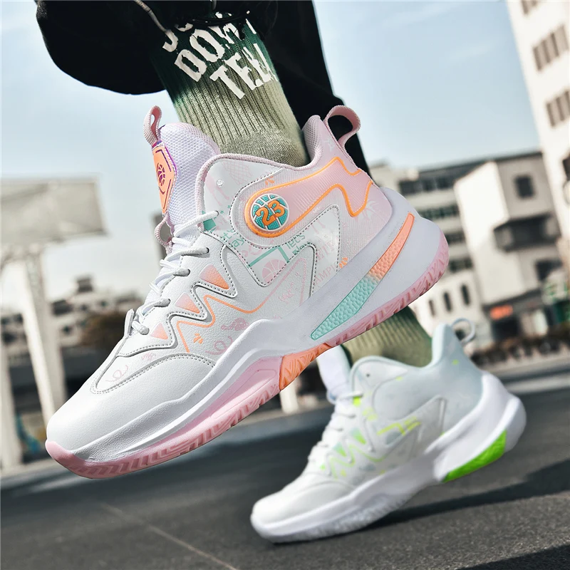 

Противоскользящая мужская баскетбольная обувь для спорта и отдыха, легкая, новая тенденция, спортивная обувь соответствующего цвета, летняя спортивная обувь для фитнеса