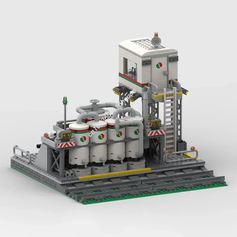 611 قطعة مكعبات بناء نموذج محطة نقل سيارات أوكتان في المدينة، مكعبات تكديس إبداعية، ألعاب تعليمية للأطفال، هدية تعليمية يمكنك صنعها بنفسك