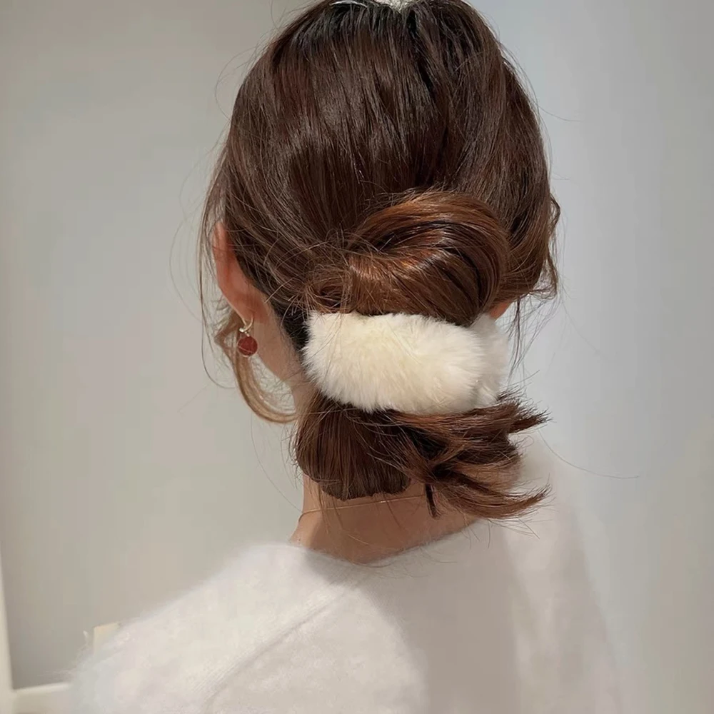 10,5 cm Rex Kaninchen Haar Haarnadel Schwarz Pferdeschwanz Haar Clips Mädchen Nette Plüsch Haar Clips Haarnadel Mode Frauen Haar Zubehör