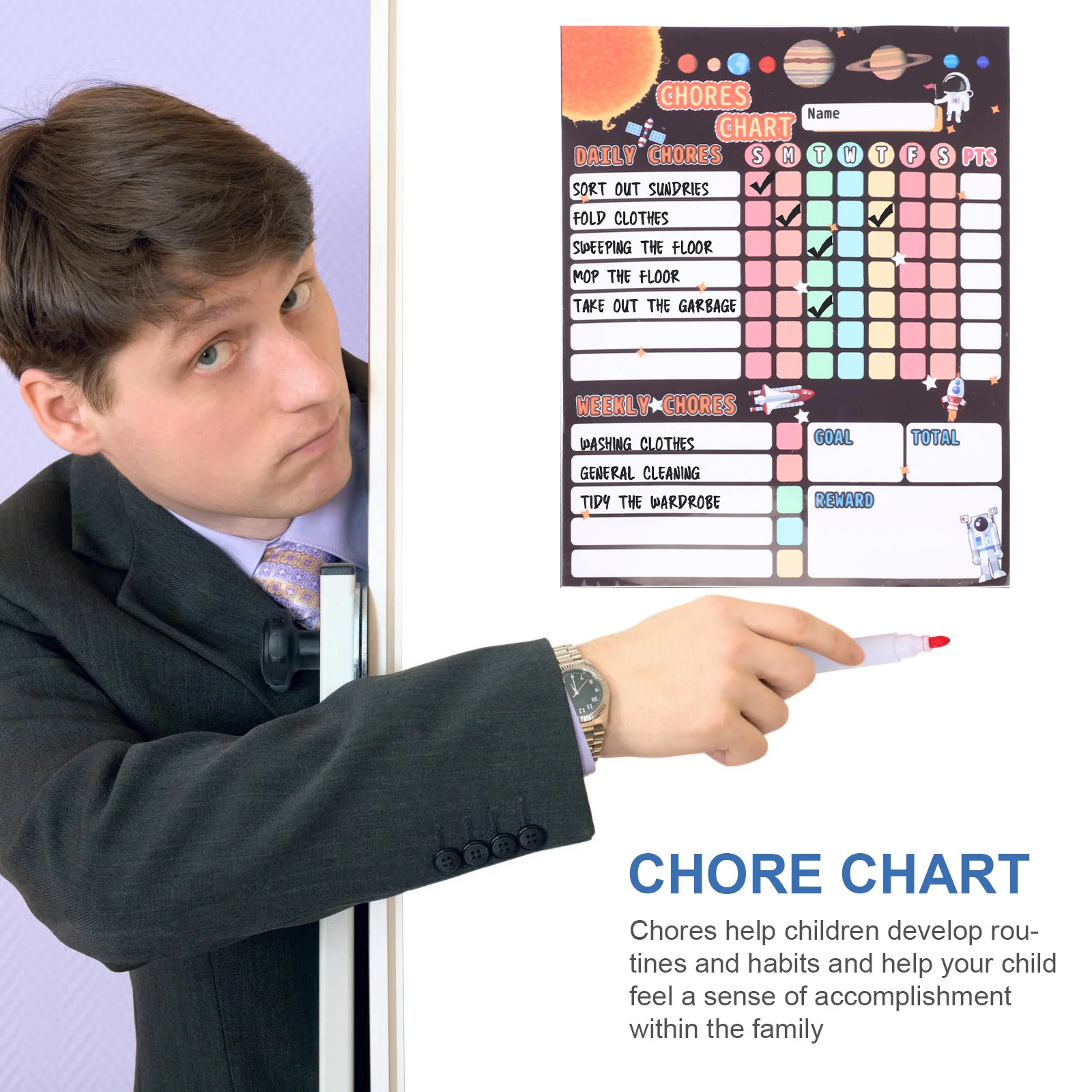 Household Chores Fridge Magnet Calendar Children Accessory Reward Chart Cartoon Behavior Kids Rubber Soft Magnetic Convenient