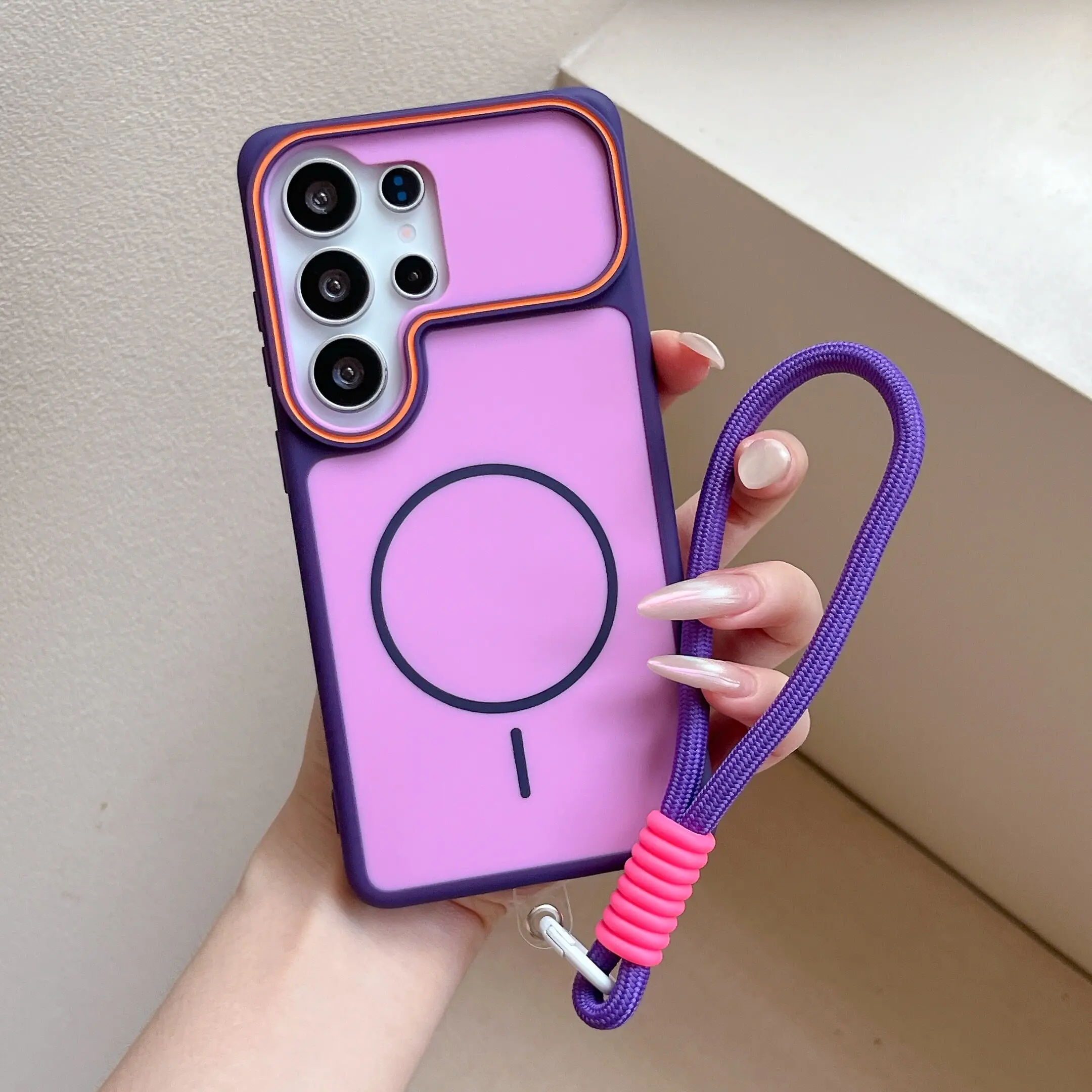 Skin Frame Magnetic For Magsafe Case Fit For Samsung Galaxy S26 Ultra 25 24 Dual Tone Matte Camera Frame Rear Protection Shell view 2