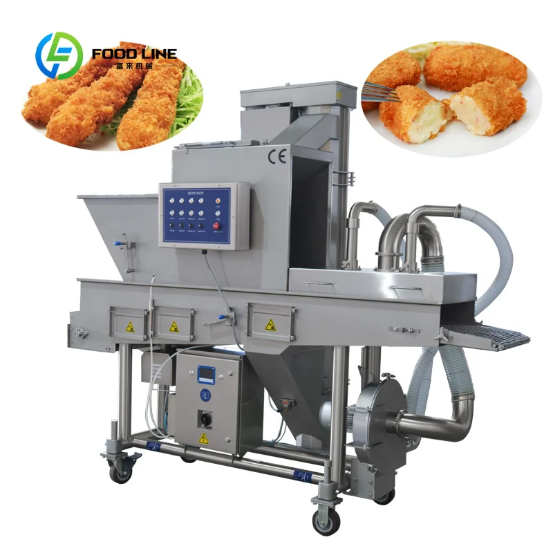 Máquina de recubrimiento de harina para tempura, máquina de recubrimiento de pan rallado, máquina de recubrimiento de tambor pre-polvo