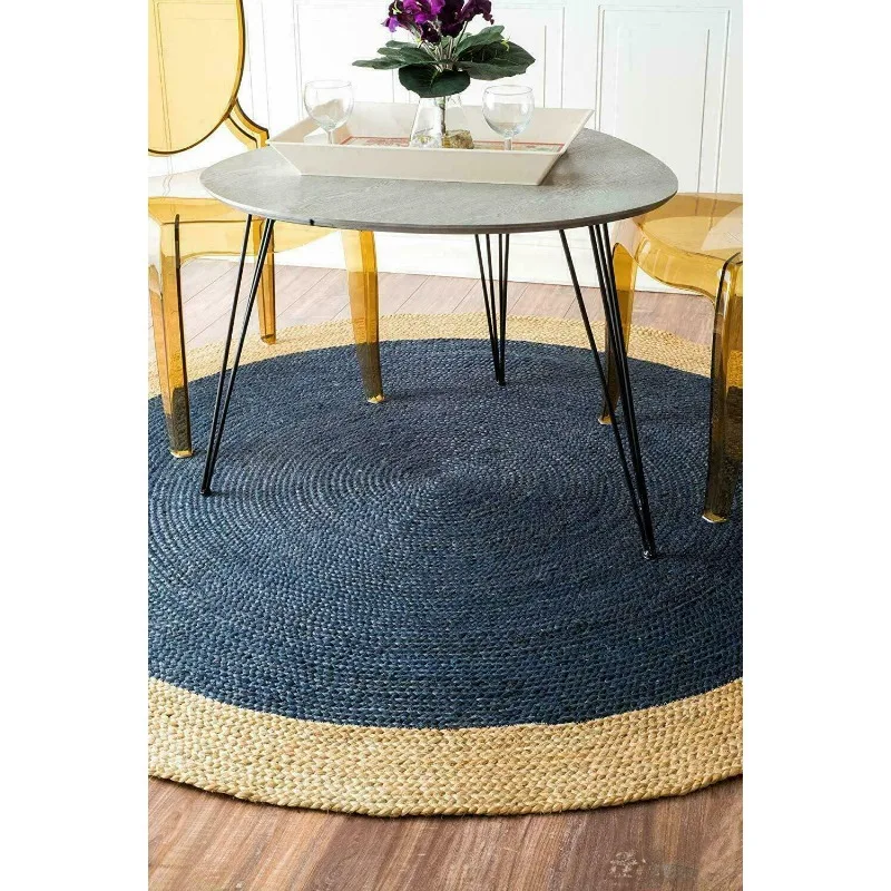 

Jute Rug 100% Natural Braided Style Reversible Carpet Modern Rustic Look Rugs