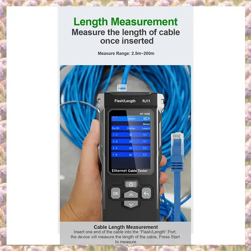 -FTGT NF-8506 Network Cable Tester Supports Test/IP Scan/Network Port Speed Multifunction Cable Tracker Finding Tool