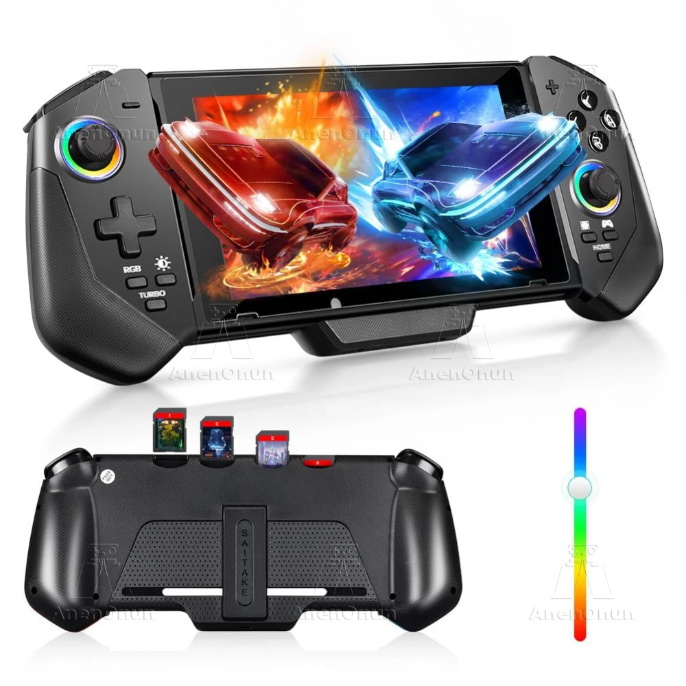 Switch/Switch OLED Controller Dual Vibration Motors 6-Axis Gyro Sensor Turbo Function RGB Lighting Hall Effect Joystick Gamepad