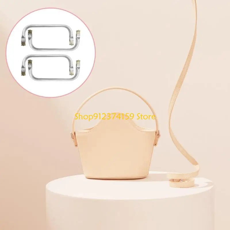G5AE Aluminum Purse Clasp Frame,U-Shaped Bag Handle Inner Kiss Clasp Lock Hardware Replacements for Makeup Bags DIY Projects