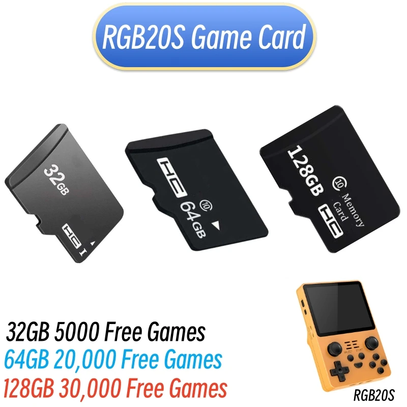 30000 Free Games RGB20S Game Card 32gb 64gb 128gb TF2 RGB20S Game Console Memory Card repair and replace