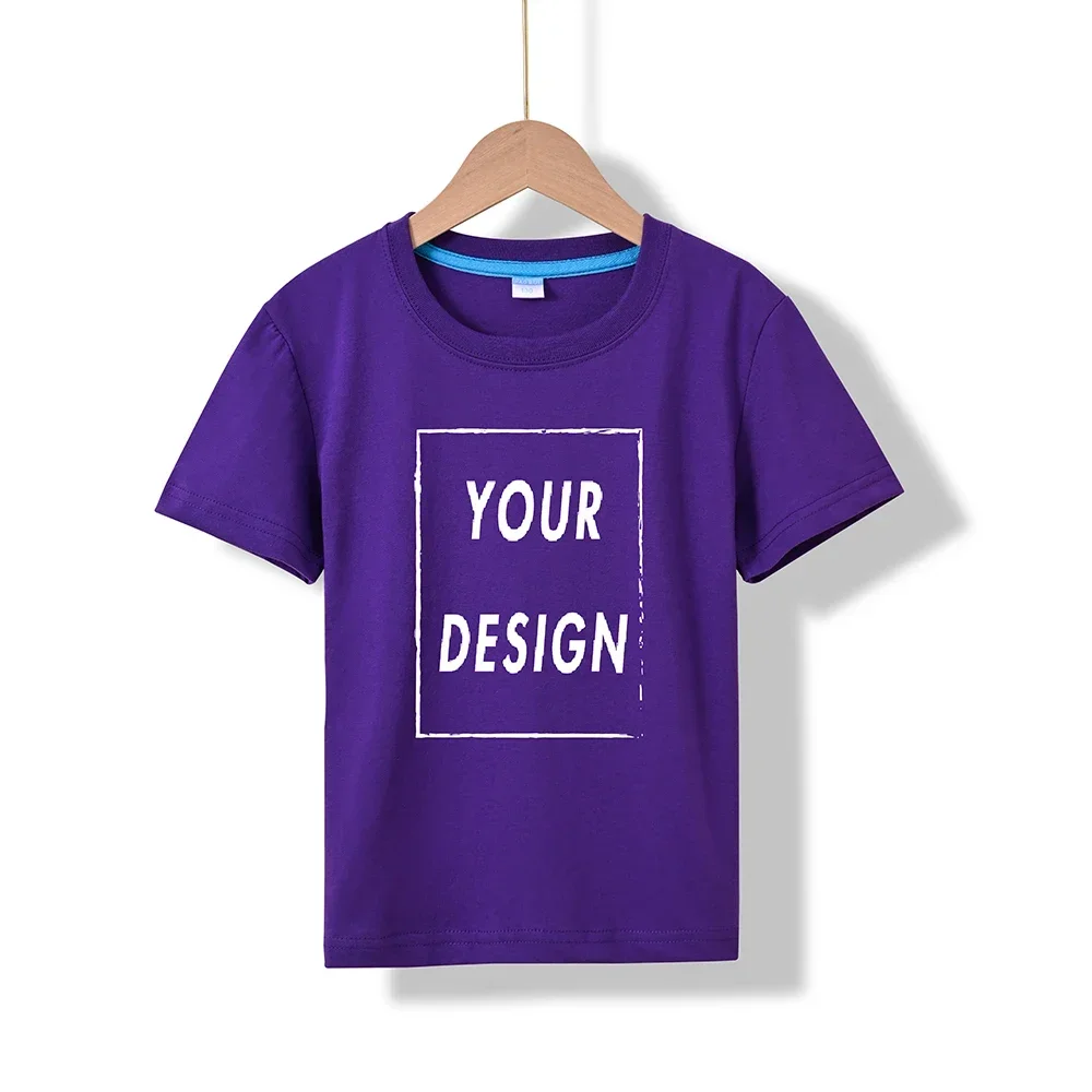 Summer Kids Basic T-shirt Boys Round Neck Tops Tee 2025 Children Short Sleeve tshirts Girls Solid Color Tees Wholesale Clothes