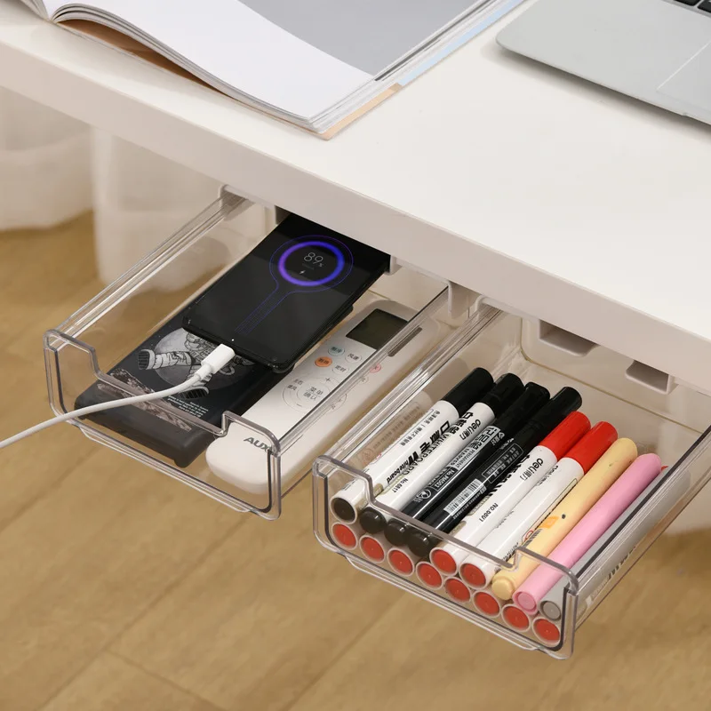 

Hidden drawer-type office storage box under the table, storage box, office desk cosmetics and stationery storage rack