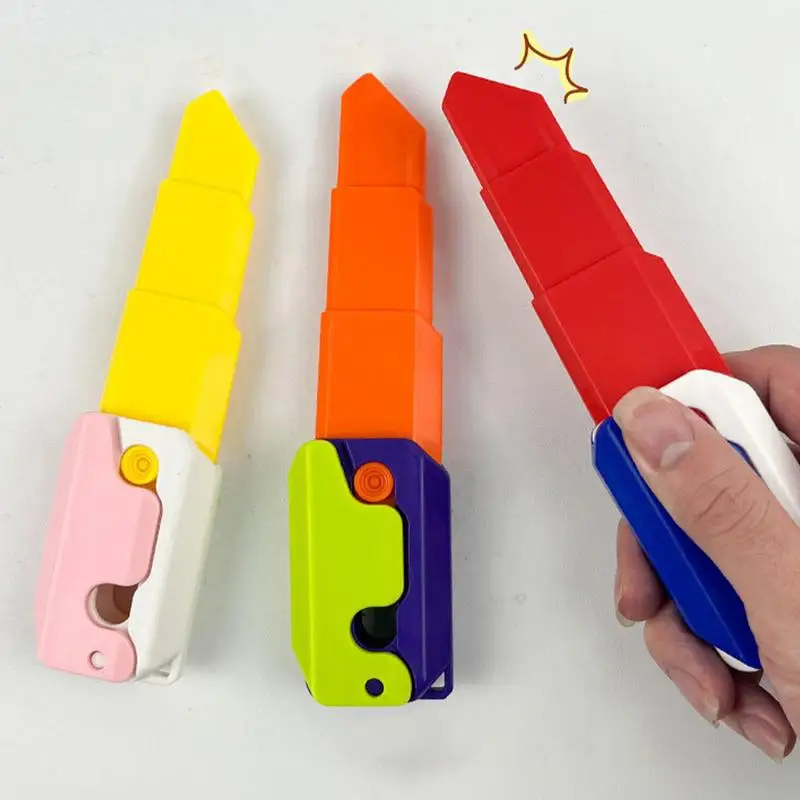 Carrot Gravity Knives Fidget Toys children Decompressions Push Card Small Toy  Anxiety Stress Relief  Carrot Knife for adults