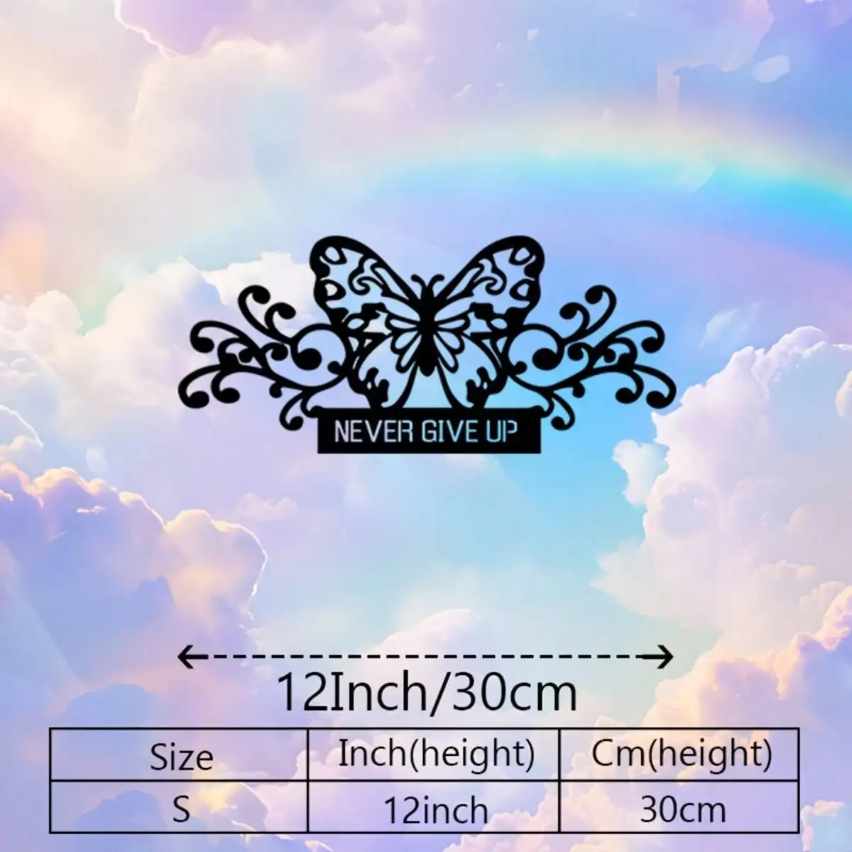 Vintage Address Plaque with Floral Pattern,2D Flat Laser‑Cut Silhouette,Heavy‑Duty Waterproof Iron House Number Sign