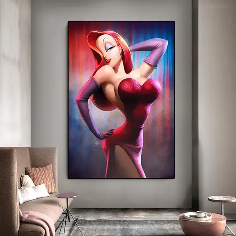 Sexy Girl Boom Breast Canvas Painting Abstract Pop Art  Beauty Posters Prints Cartoon Character Home Decor Wall Hanging Picture