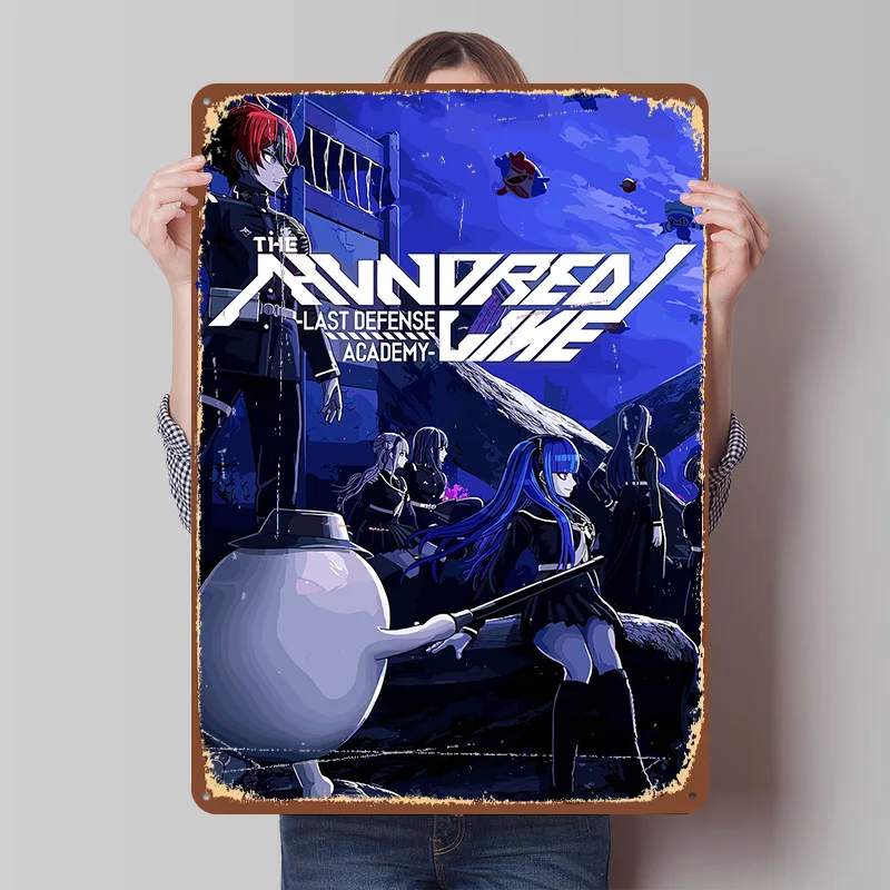 

The Hundred Line : Last Defense Academy Metal Poster Custom Wall Art Retro Vintage Tinplate Signs for Man Cave Room Accessories