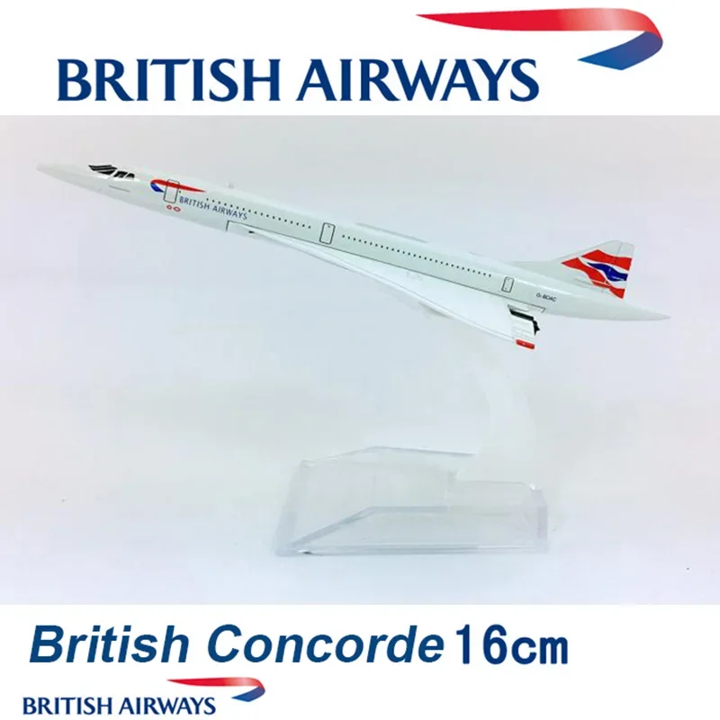 1:400 concorde British Airline Supersonic speed airplane model with base 16CM alloy aircraft plane collectible display model toy